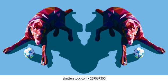 Dog low poly design labrador illustration