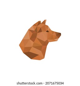 dog low poly design. Polygon stylized animals. Colorful low-poly-illustration