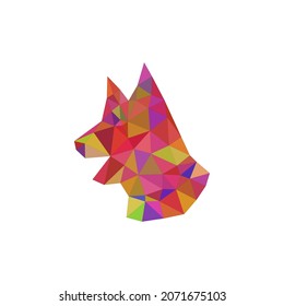 dog low poly design. Polygon stylized animals. Colorful low-poly-illustration