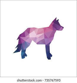 dog in low poly design style