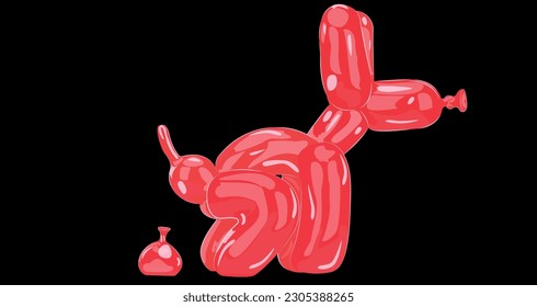 A dog made of inflatables goes about his business, very successfully