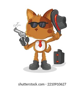 The Dog Mafia With Gun Character. Cartoon Mascot Vector