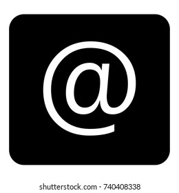 Dog and mail vector icon.  Vector white illustration on black background