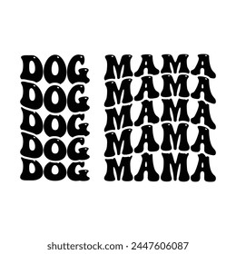 Dog mama funny wave design svg