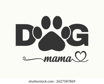 Dog mama minimal t shirt design for cat lover mama