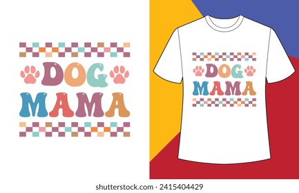 Dog mama t shirt design print template