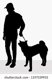 Dog with Man is a vector illustration.