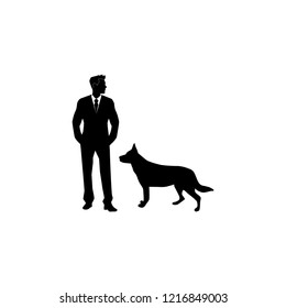 Dog with Man is a vector illustration.