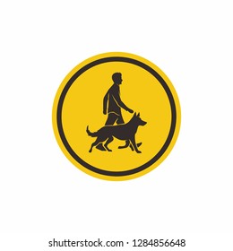 Dog & Man Walkers Vector