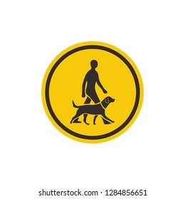 Dog & Man Walkers Vector