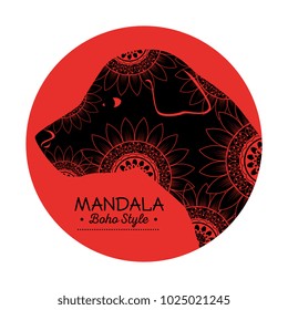 dog mandala boho style