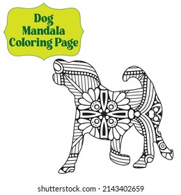 Dog Mandala Coloring Page For Adult And Kids | Mandala Dog