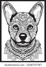 Dog Mandala Coloring Pages .