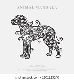 Dog Mandala Vector Line Art Style