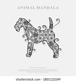 Dog Mandala Vector Line Art Style