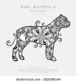 Dog Mandala Vector Line Art Style