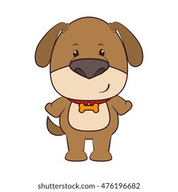 dog mascot bone collar puppy animal adorable cartoon mascot character vector illustration