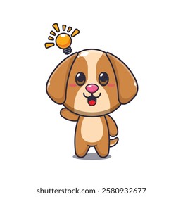 dog mascot cartoon character vector illustration get an idea.
design element for poster, brochure, web, mascot, sticker, logo and icon.