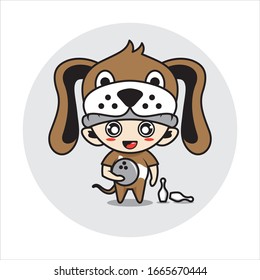 Dog mascot cute characters activity illustration