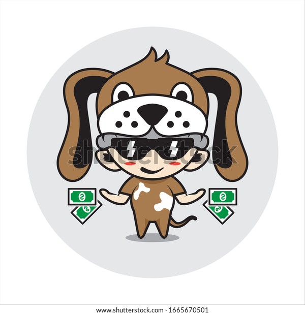 Dog mascot\
cute characters activity\
illustration
