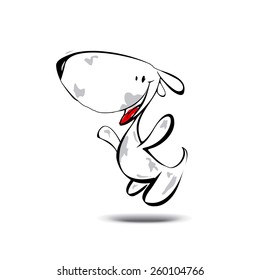 Dog mascot. Illustration cheerful dog. 