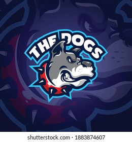 dog mascot logo design vector with concept style for badge, emblem and tshirt printing.