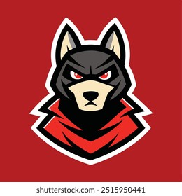 Vector de ilustración de cabeza de logotipo de mascota de perro 