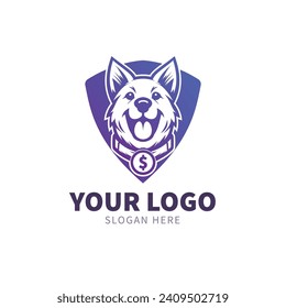 Dog mascot modern logo gradient