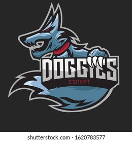 dog mascot vector illustrator for sport or esport gaming logo.