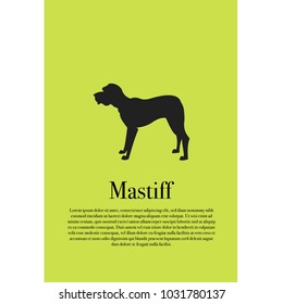 Dog mastiff silhouette poster vector illustration design