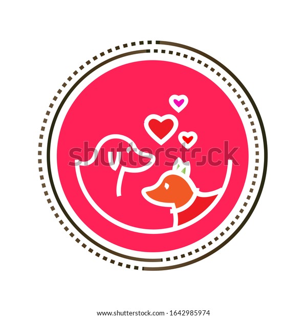 Dog Mating Period Vector Illustration Can Stock Vector (Royalty Free