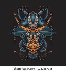 Dog mecha vector sacred geometry