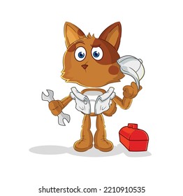 the dog mechanic cartoon. cartoon mascot vector