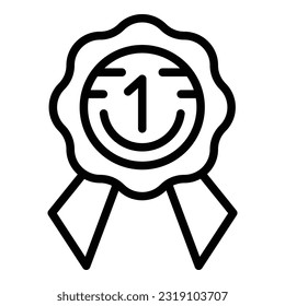 Dog medal icon outline vector. Pet care. Animal accessory