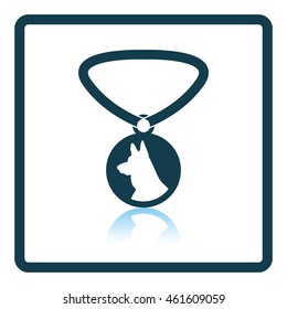 Dog medal icon. Shadow reflection design. Vector illustration.