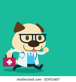 dog as a medical veterinary runs
