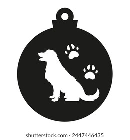 
Dog memorial round Christmas  illustration 