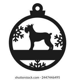 Dog memorial round Christmas  illustration 