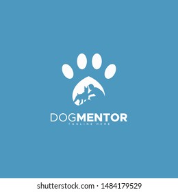 dog mentor logo design negative space