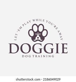 dog mentor logo design negative space