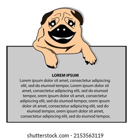 Dog and message. Flat design. Vector Illustration on white background.