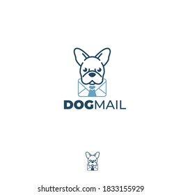 dog message inbox logo template