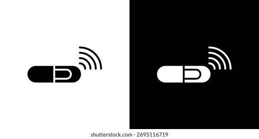 Concepto de icono de microchip de perro. icono de silueta.
