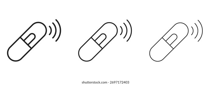 Ícone de microchip de cão sinal de estilo linear para conceito móvel e web design.