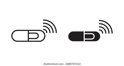 Forma del icono del microchip del perro. Símbolos del Vector.