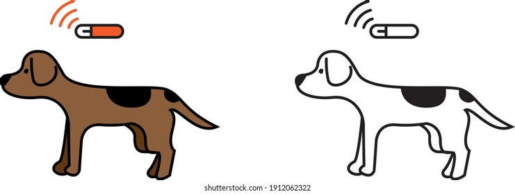 Dog microchip icon , vector illustration