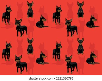 Dog Miniature Pinscher Character Seamless Wallpaper Background