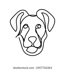 dog  minimal design hand drawn one line style drawing, one line art continuous drawing, dog single line art 