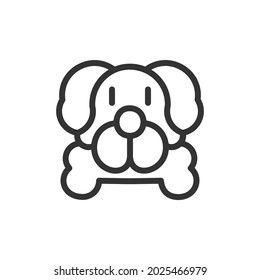 Dog minimal line icon. Web stroke symbol design. Dog sign isolated on a white background. Premium line icon.