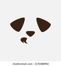 Dog minimalist logo. Simple negative space vector design. Isolated with soft background.